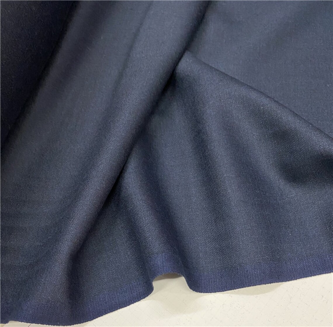 Worsted silk wool fabric by the yard Etsy