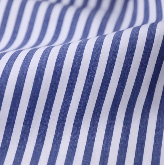 Striped cotton fabric by the yard