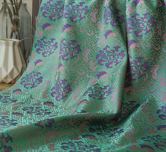 Jacquard brocade fabric by the yard