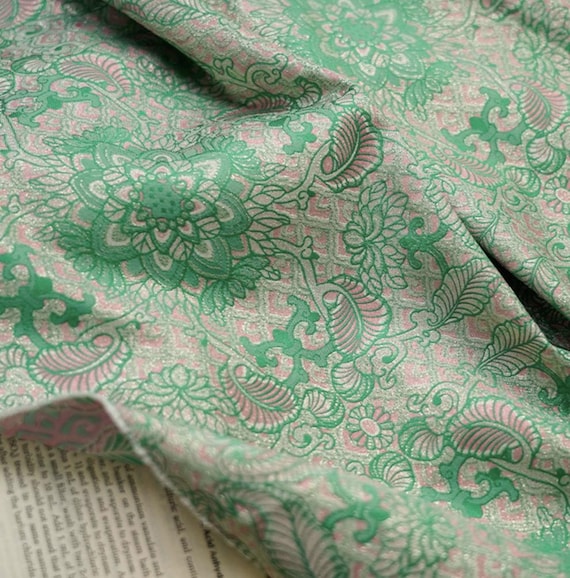 Jacquard brocade fabric by the yard