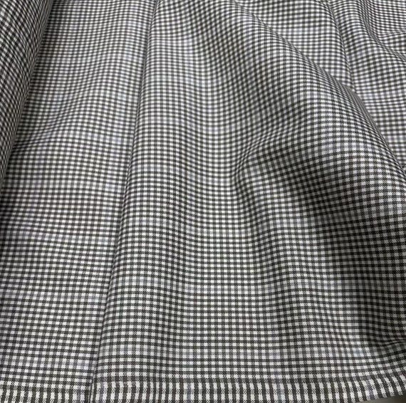 Plaid worsted wool fabric by the yard