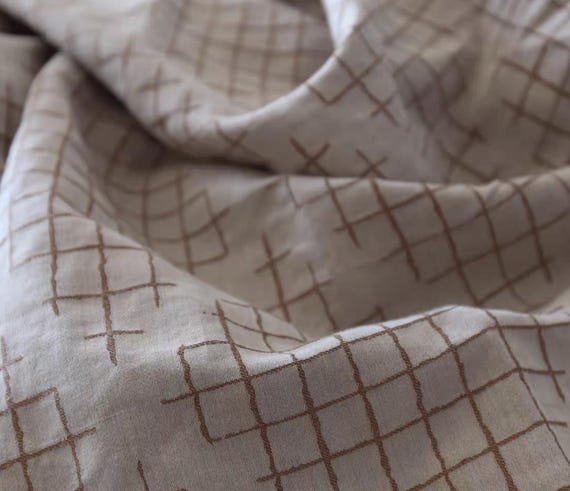 Extra Wide Jacquard Linen Fabric by the yard - 280cm Wide