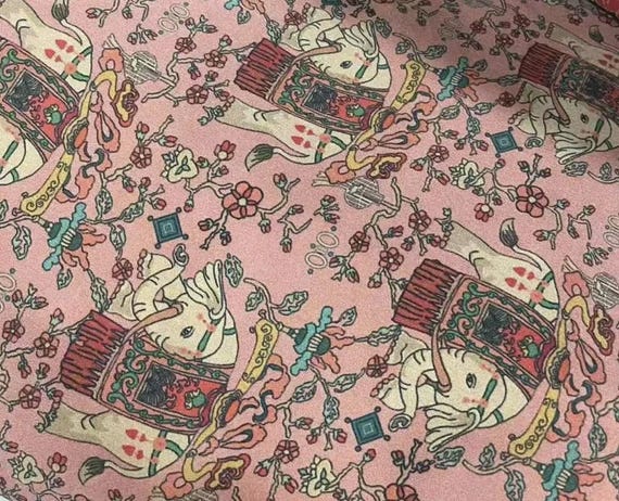 Gambiered silk fabric by the yard