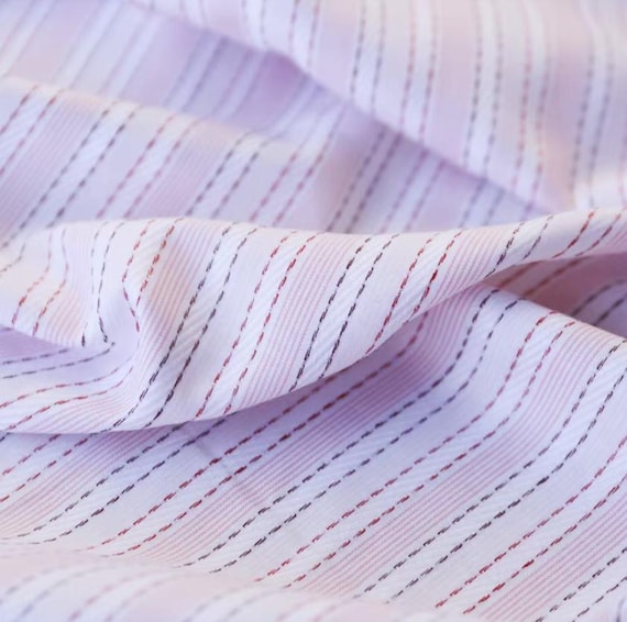 Striped cotton fabric by the yard