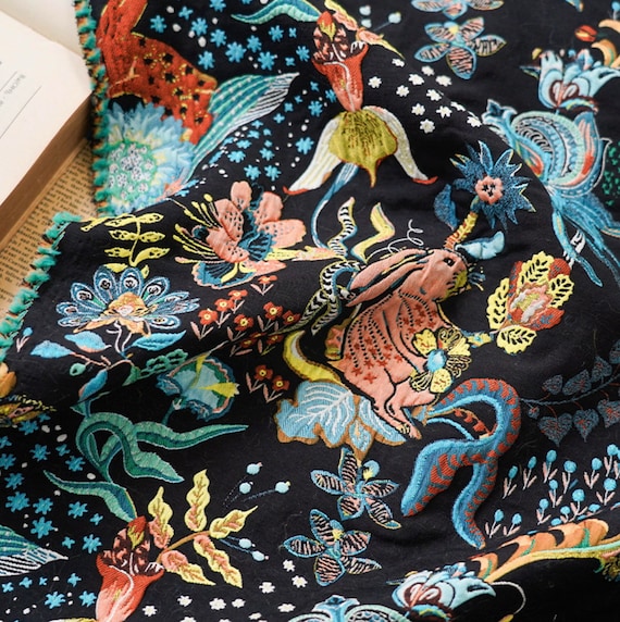 Jacquard brocade fabric by the yard