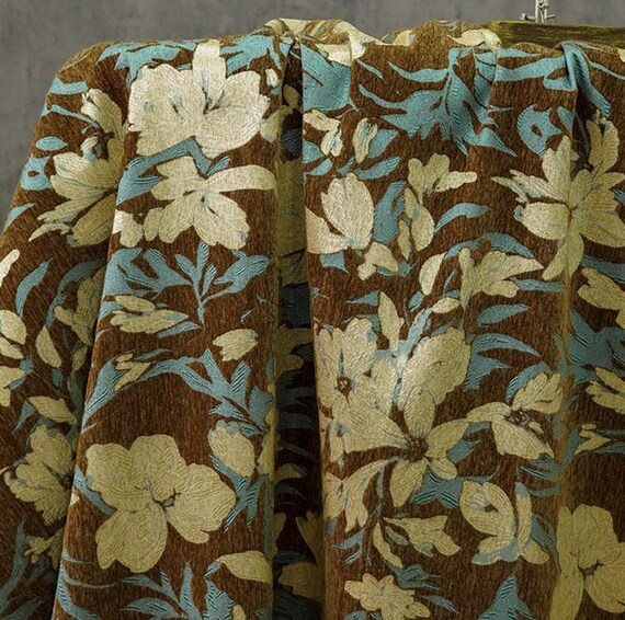 Jacquard brocade fabric by the yard
