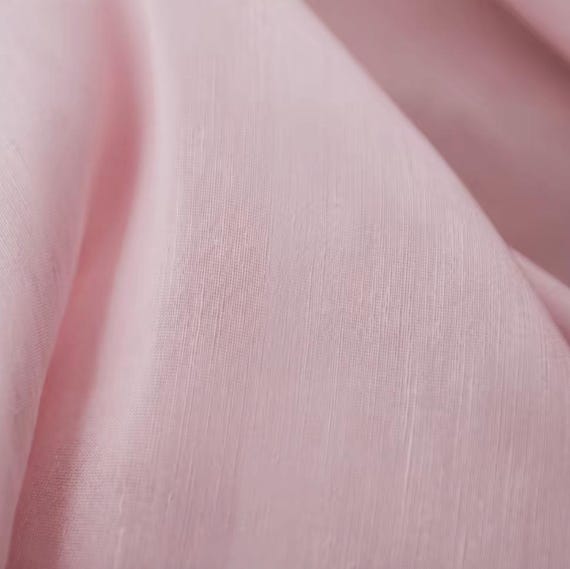 Pink Silk linen fabric by the yard