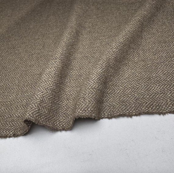 Herringbone wool fabric by the yard