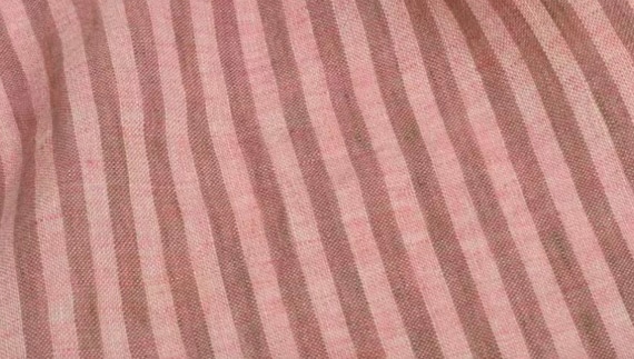 Striped linen fabric by the yard