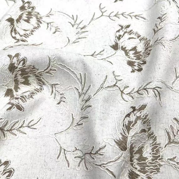 Embroidery linen fabric by the yard