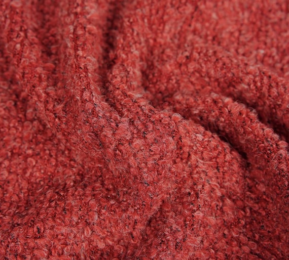 Red knit wool fabric by the yard