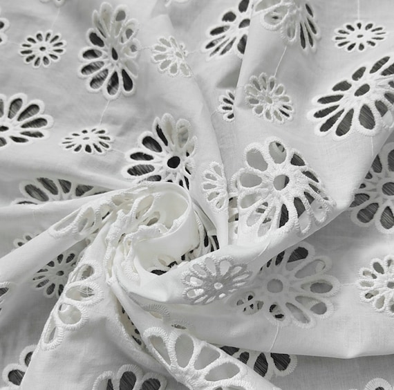 Embroidery cotton fabric By the yard