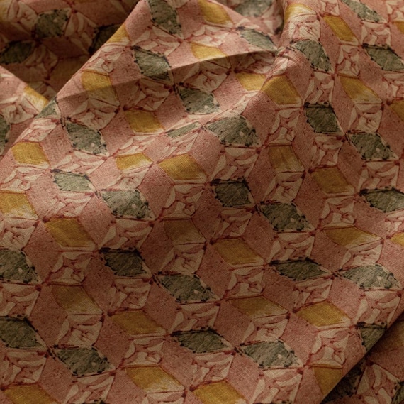 Print linen fabric by the yard