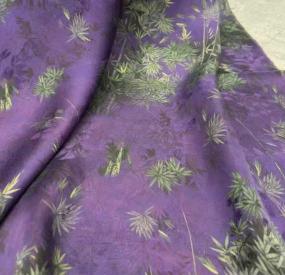 Jacquard Gambiered silk fabric by the yard