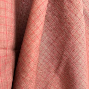 Yarn dyed plaid checks gingham checkered medium weight linen fabric by the yard