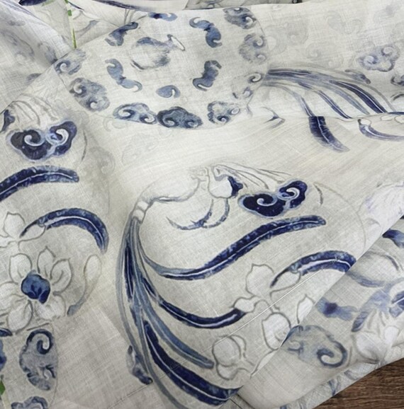 Print ramie fabric by the yard for blouses, dresses,  skirts, clothes fabric