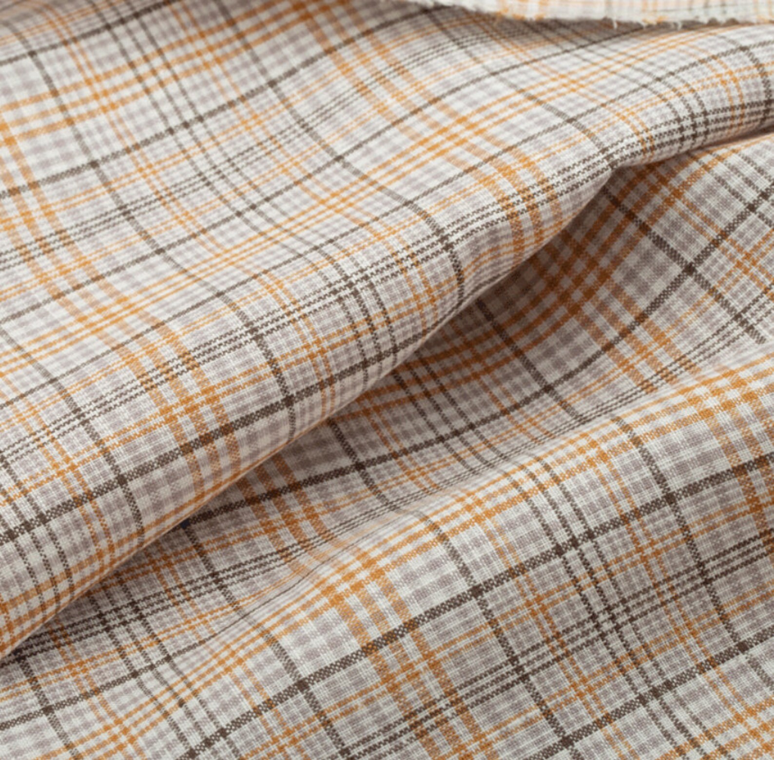 Plaid linen fabric by the yard Etsy