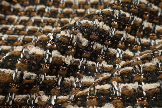 Tweed plaid wool fabric by the yard