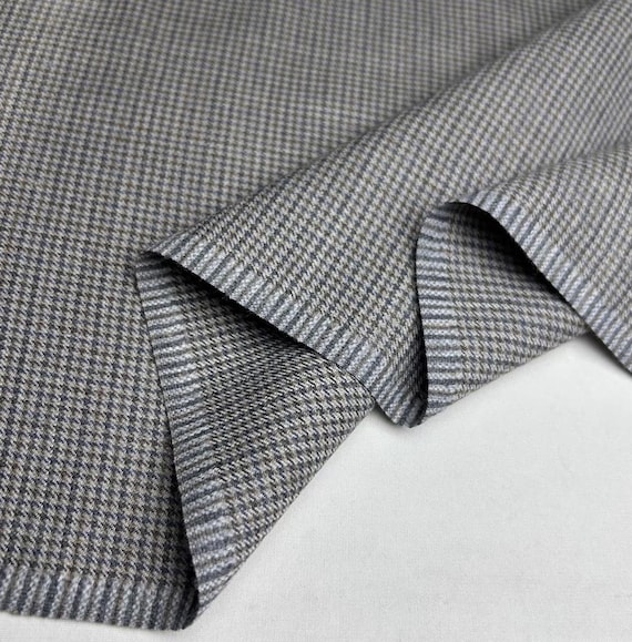 Houndstooth wool fabric by the yard