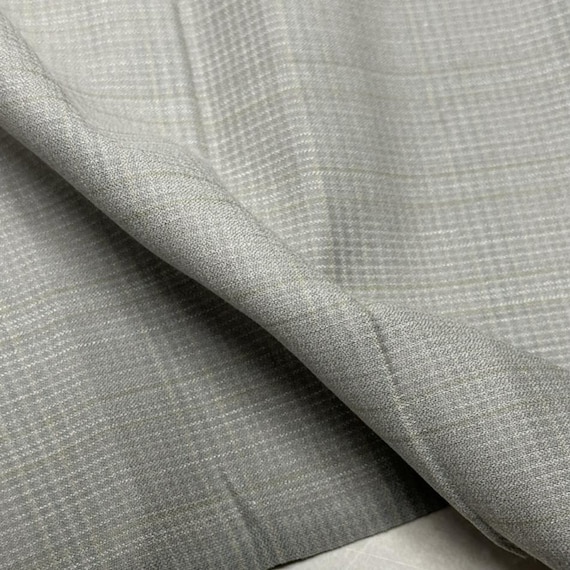 Plaid silk wool fabric, worsted suiting trousers fabric by the yard