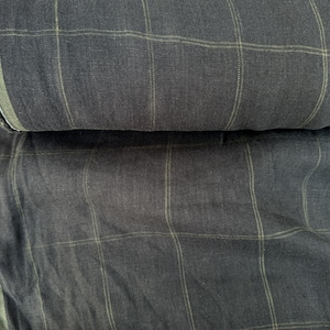 Plaid linen fabric by the yard