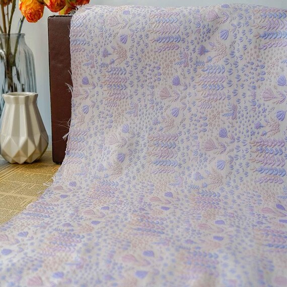 Jacquard brocade fabric by the yard