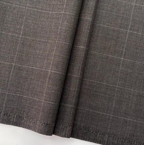 Plaid Worsted Wool fabric by the yard SUITING Fabric