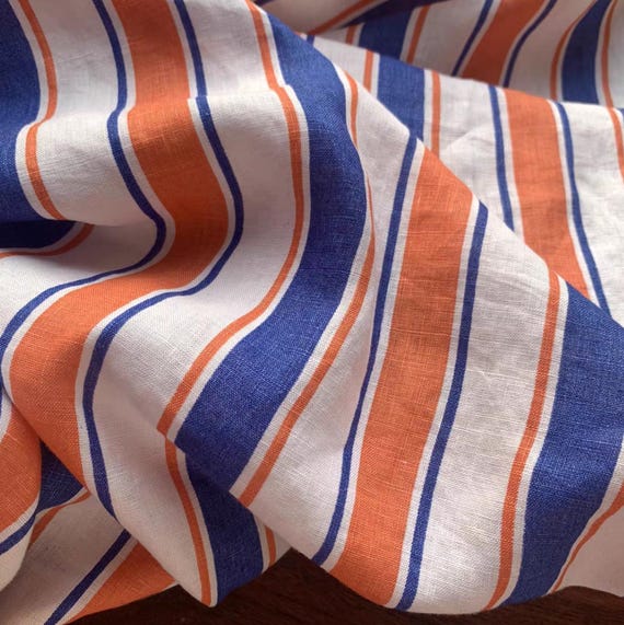 Striped Linen fabric by the yard