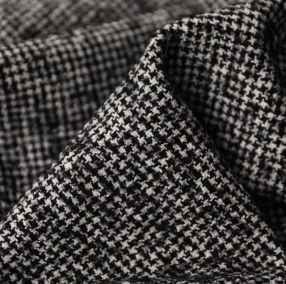 Houndstooth Wool Fabric by the yard