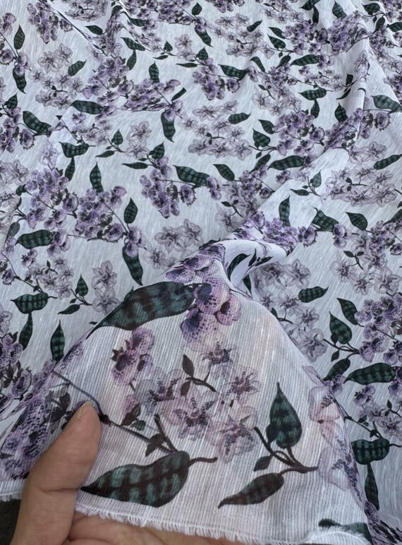 Print Silk linen fabric by the yard