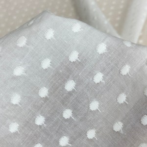 Embroidery dotted cotton fabric by the yard