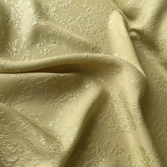 Jacquard embossed silk fabric by the yard