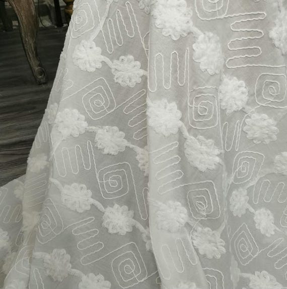 Embroidery cotton fabric By the yard