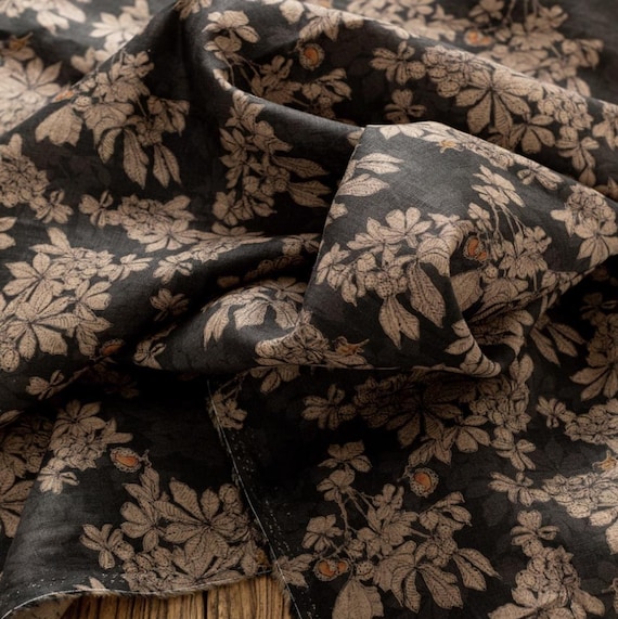 Print linen fabric by the yard