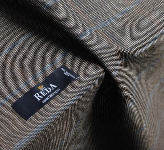 Italian Fabric Plaid Worsted Wool fabric by the yard for Suiting