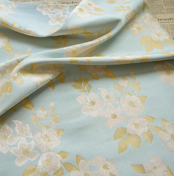 Jacquard brocade fabric by the yard
