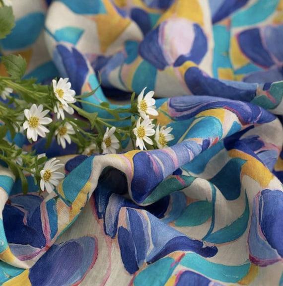 Print ramie fabric by the yard
