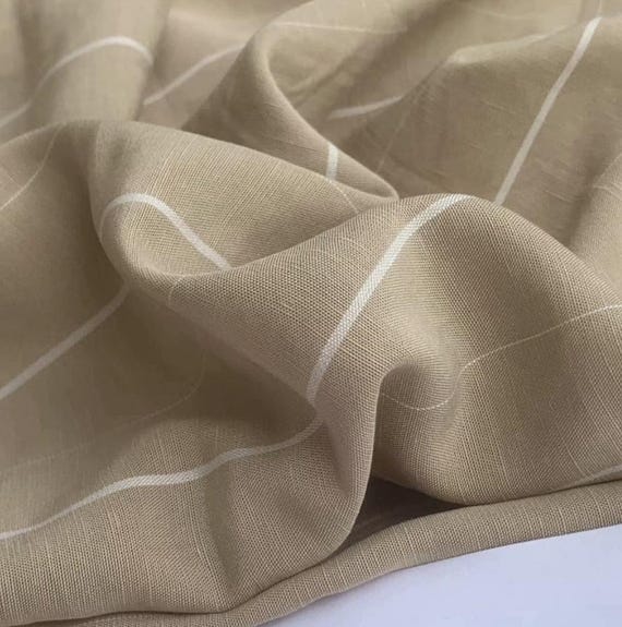 Striped Linen tencel fabric by the yard