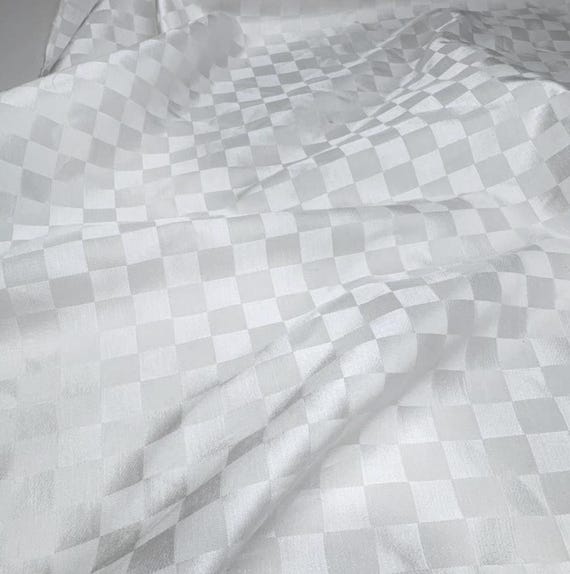 Plaid silk cotton fabric by the yard