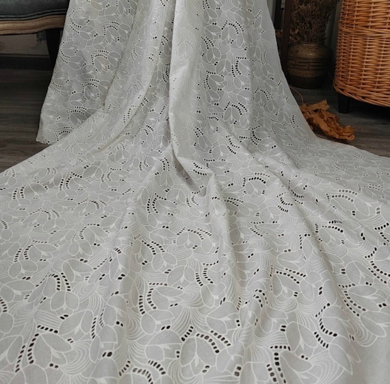 Embroidery cotton fabric By the yard