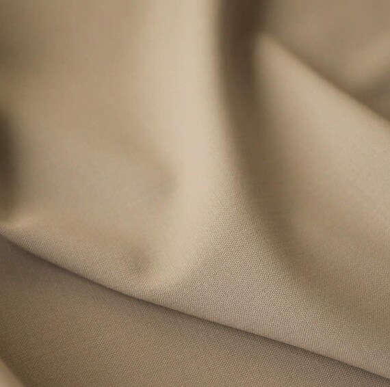 Beige Worsted Wool fabric by the yard