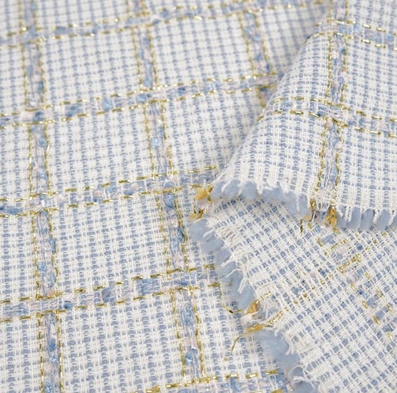 Plaid Tweed fabric by the yard