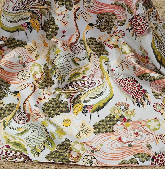 Crane Jacquard brocade fabric by the yard