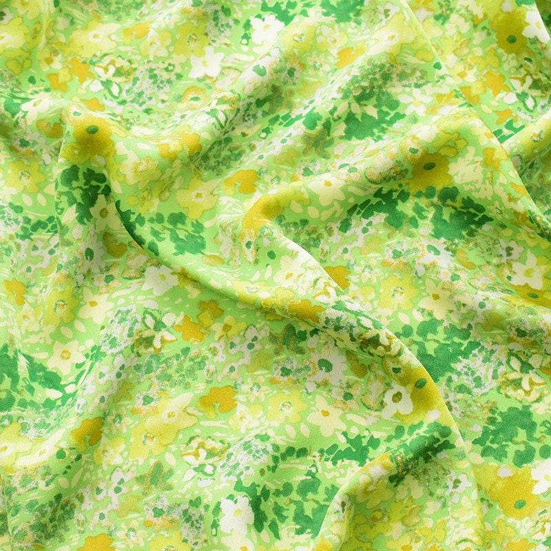 Print green fabric by the yard Etsy