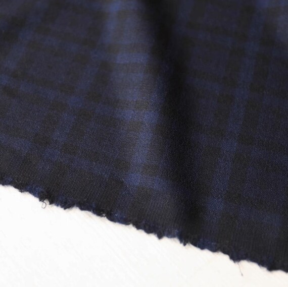 Plaid worsted wool fabric by the yard