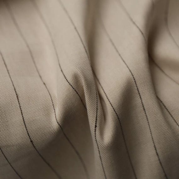 Striped linen fabric by the yard