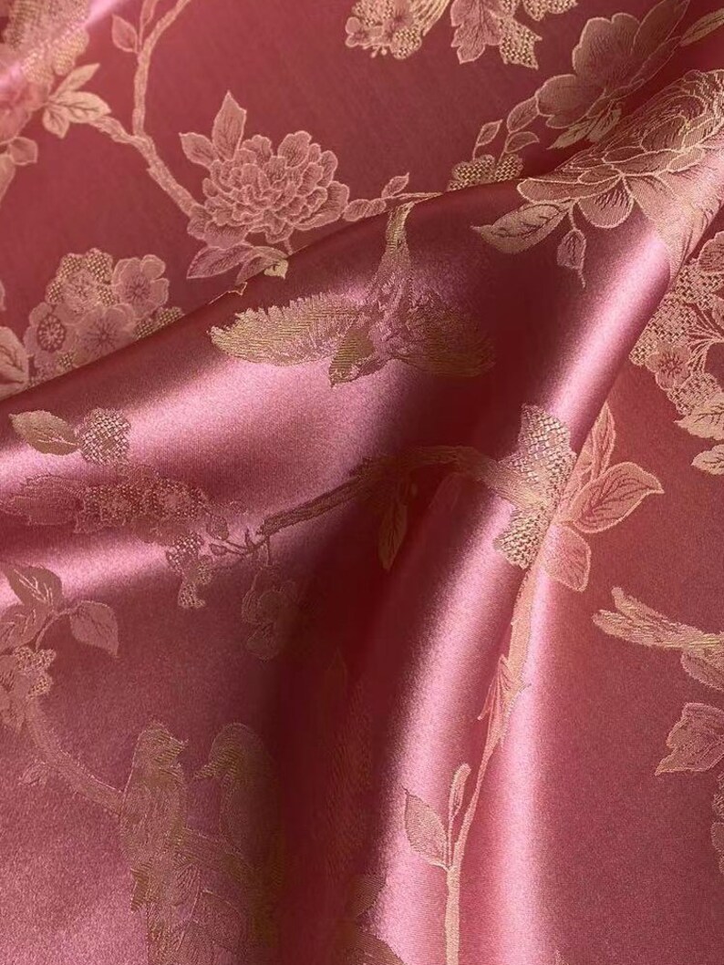 Jacquard Silk Fabric by the Yard Etsy