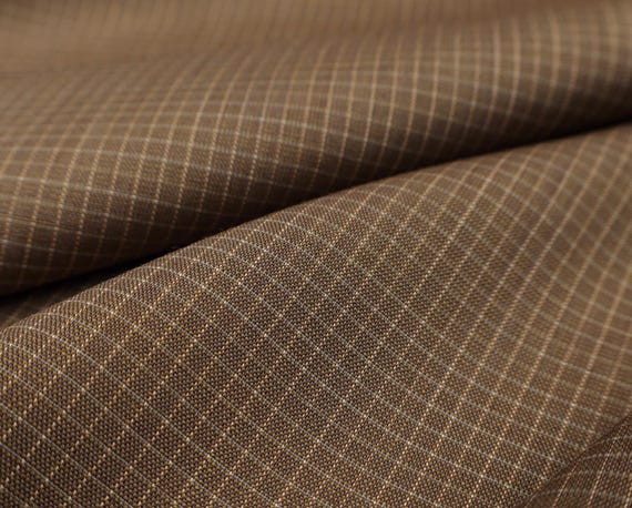 Plaid Worsted Wool Fabric, Checkered Gingham Fabric By The Yard