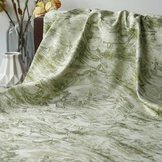 Jacquard brocade fabric by the yard