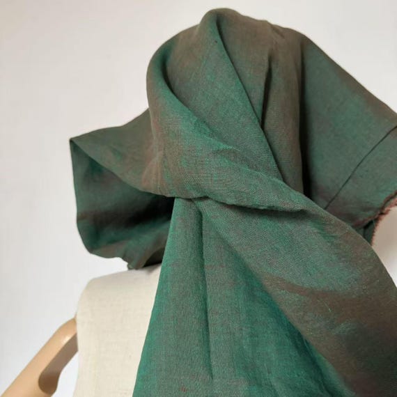 Iridescent Yarn dyed linen fabric by the yard